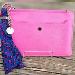 STEVE MADDEN Wristlet & Scarf Keychain Gift Set, Hot Pink 7” Travel Party